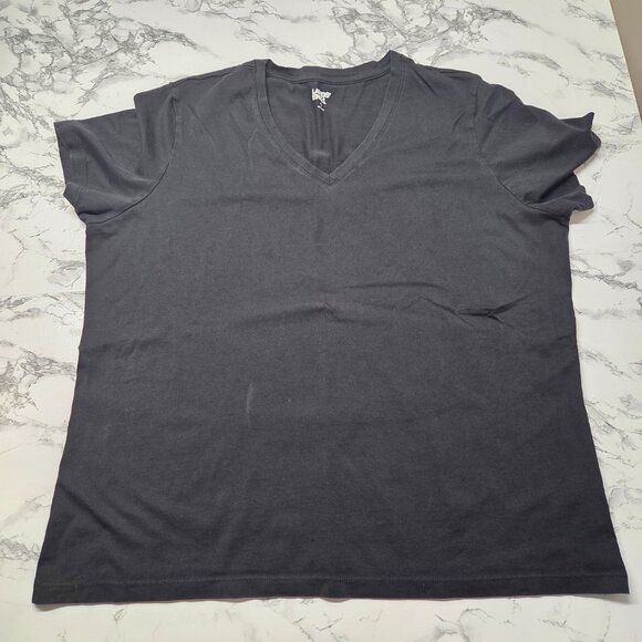 Lands' End Extra Large Navy Black V Neck Crewneck Shortsleeve Tees Bundle of 3 - Picture 2 of 10